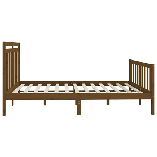vidaXL Sängram honungsbrun massivt trä 200x200 cm Brun