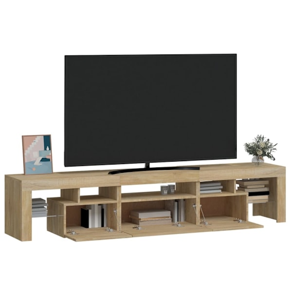 vidaXL Tv-bänk med LED-belysning sonoma ek 200x36,5x40 cm Brun