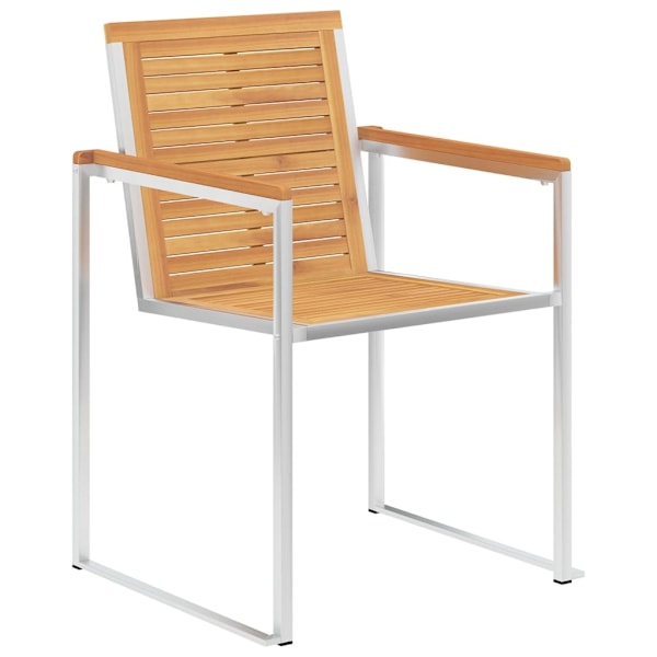 vidaXL Trädgårdsstolar med dynor 4 st massiv teak Blå