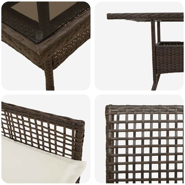 vidaXL Trädgårdsmöbelset 3 pcs Brun konstrotting Brun