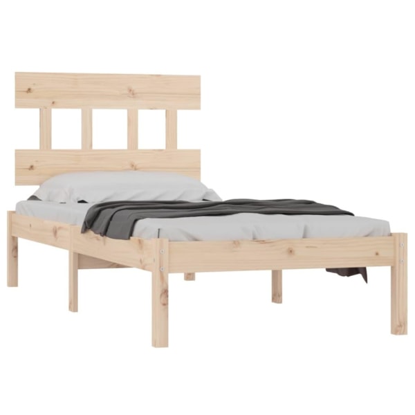 vidaXL Sängram massivt trä 90x200 cm Brun