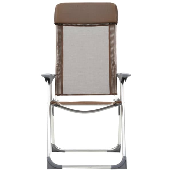 vidaXL Hopfällbara campingstolar 2 st aluminium brun Brun