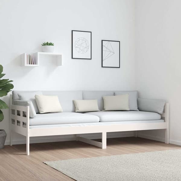 vidaXL Dagbädd vit 80x200 cm massiv furu Vit