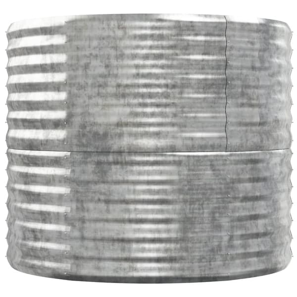vidaXL Odlingslåda pulverlackerat stål 152x80x68 cm silver Silver