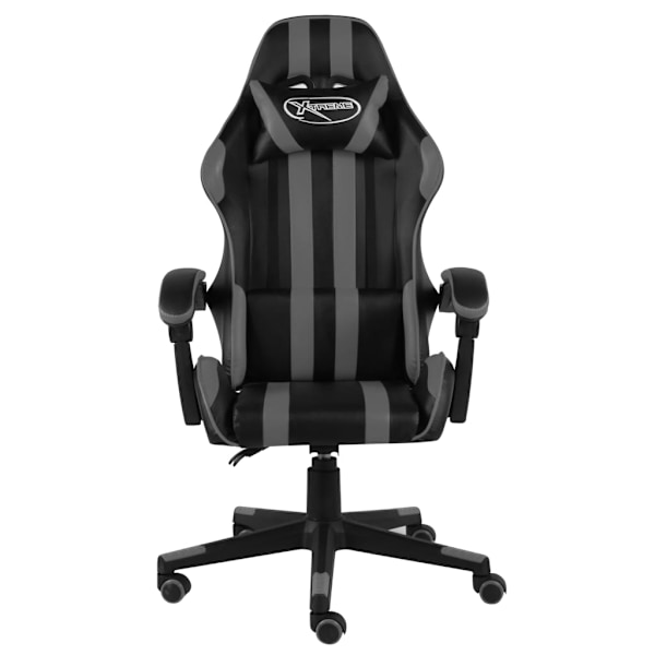 vidaXL Gamingstol svart och grå konstläder grå