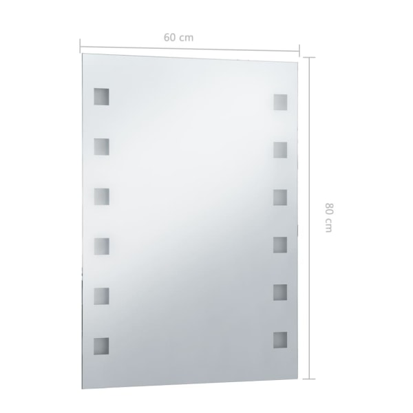 vidaXL Badrumsspegel LED 60x80 cm Silver