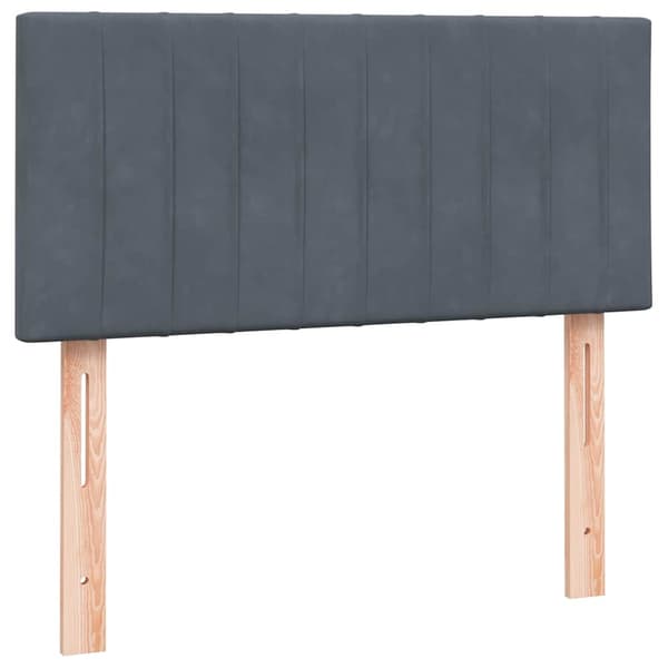vidaXL Ramsäng med madrass mörkgrå 80x220 cm sammet Grå