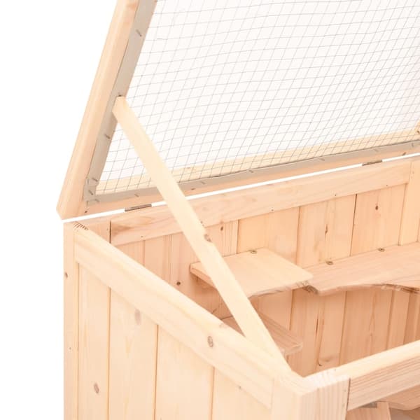 vidaXL Hamsterbur 55x40x80 cm massivt trä gran Brun