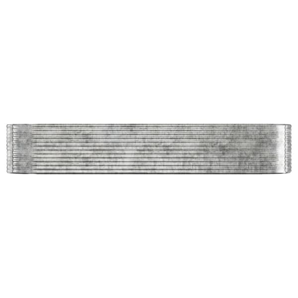 vidaXL Odlingslåda pulverlackerat stål 396x100x68 cm silver Silver