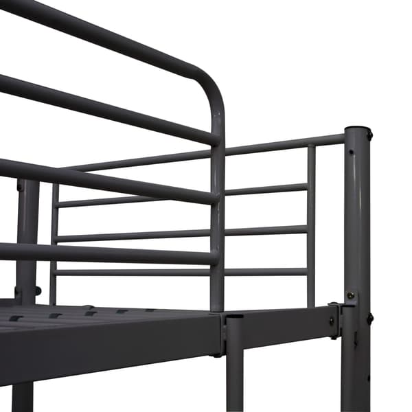 vidaXL Våningssäng med bord grå metall 90x200 cm grå