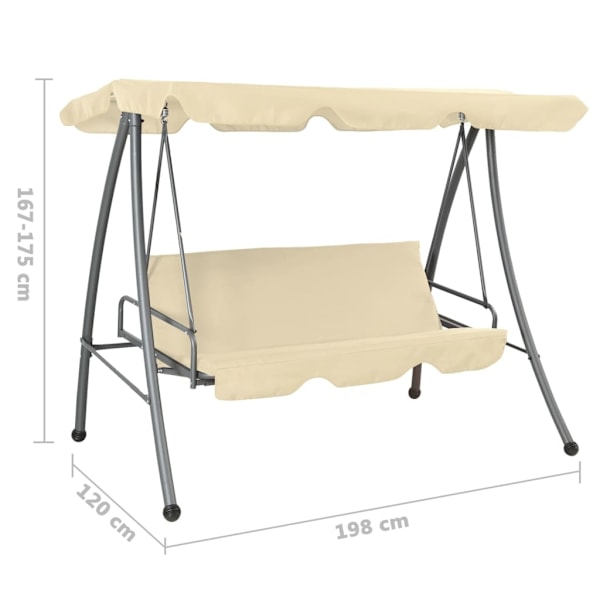 vidaXL Hammock med tak sandvit Vit