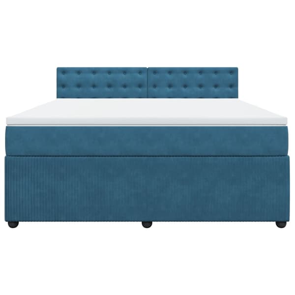 vidaXL Ramsäng med madrass blå 180x200 cm sammet Blå