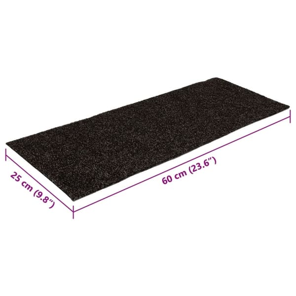vidaXL Trappmattor självhäftande 15 st 60x25 cm bruna rektangulära Brun