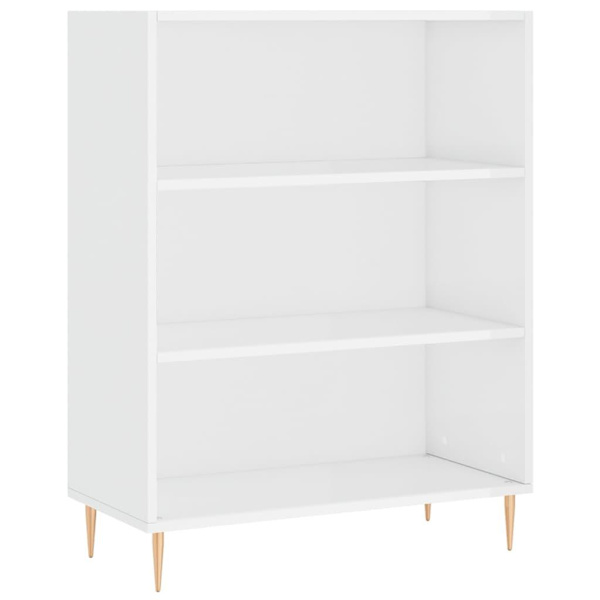 vidaXL Högskåp högglans vit 69,5x34x180 cm konstruerat trä Vit