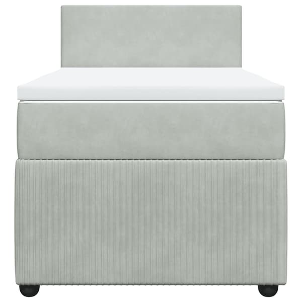 vidaXL Ramsäng med madrass ljusgrå 80x200 cm sammet Grå