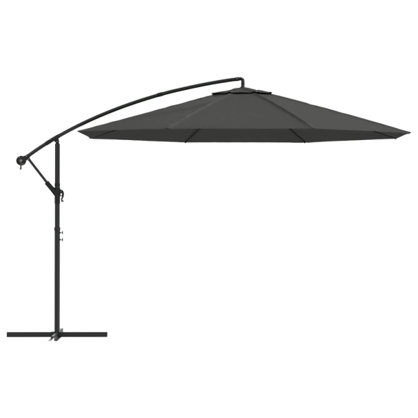 vidaXL Frihängande parasoll med aluminiumstång 350 cm antracit Antracit