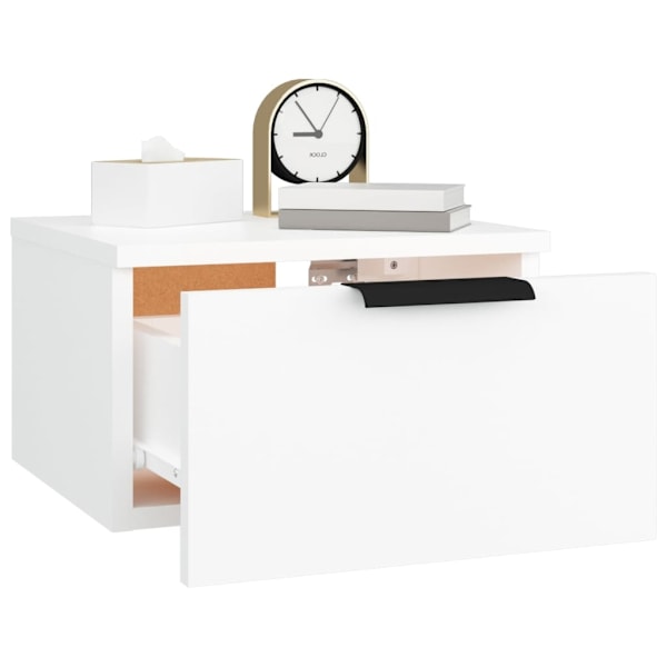 vidaXL Väggmonterat sängbord vit 34x30x20 cm Vit