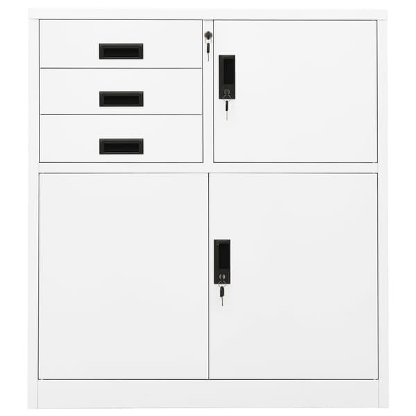vidaXL Dokumentskåp vit 90x40x102 cm stål Vit