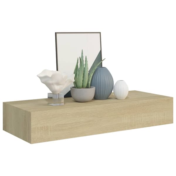 vidaXL Väggmonterad låda ek 60x23,5x10 cm MDF Brun
