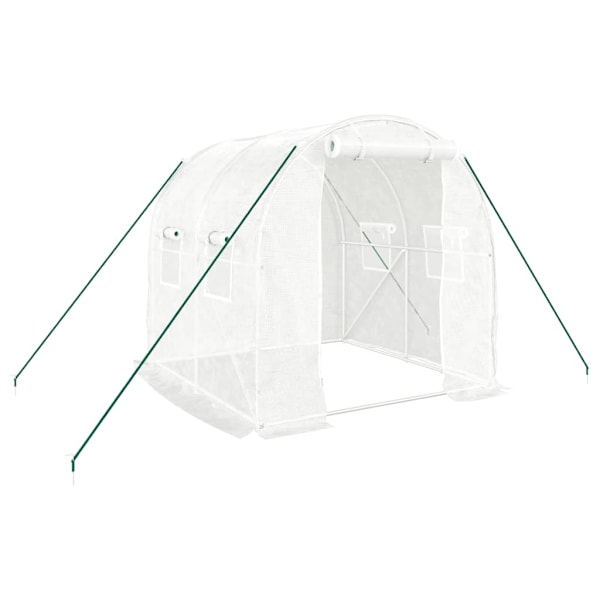 vidaXL Växthus med stålram vit 4 m² 2x2x2 m Vit