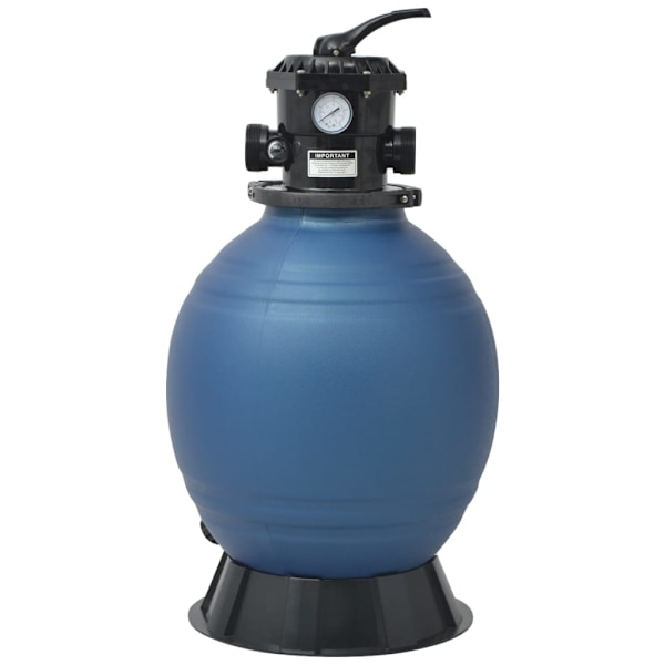 vidaXL Sandfilter pool 18 tum/460 mm rund blå Blå