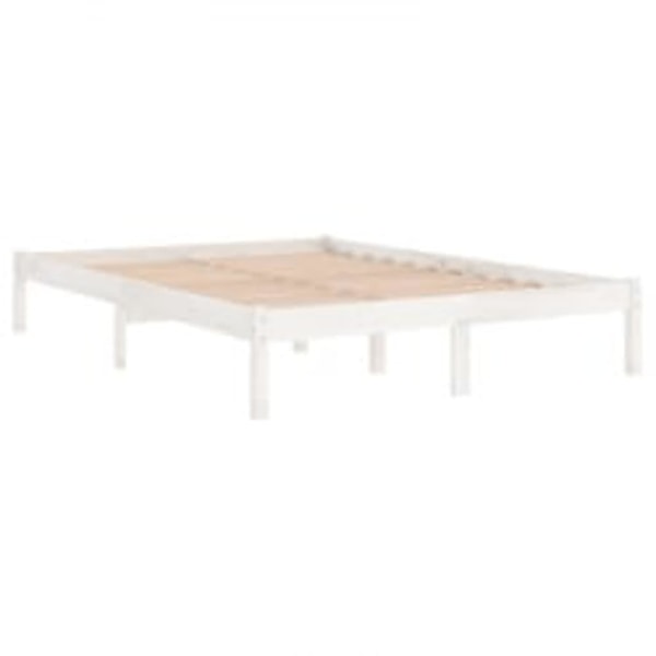 vidaXL Sängram vit massivt trä 120x200 cm enkelsäng Vit