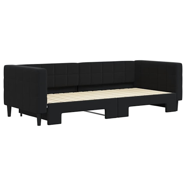 vidaXL Dagbädd utdragbar svart 90x200 cm sammet Svart