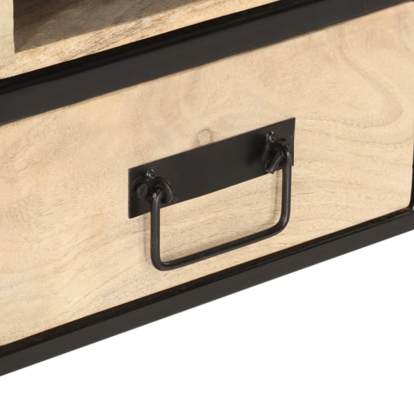 vidaXL Soffbord 100x50x40 cm massivt mangoträ Svart