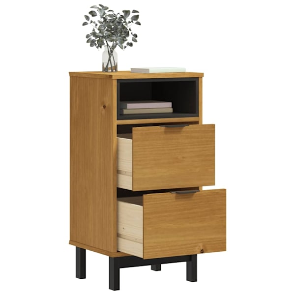 vidaXL Sängskåp FLAM 40x35x80 cm massiv furu Brun