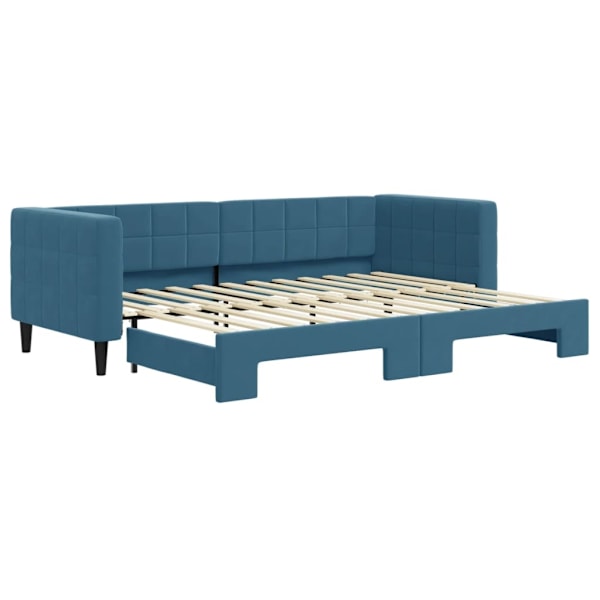 vidaXL Dagbädd utdragbar blå 80x200 cm sammet Blå