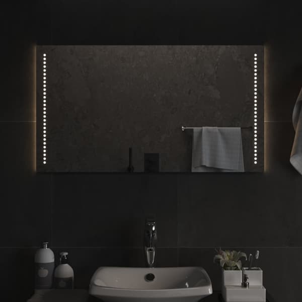 vidaXL Badrumsspegel LED 50x90 cm Transparent
