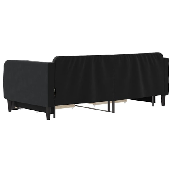 vidaXL Dagbädd utdragbar med lådor svart 90x190 cm sammet Svart