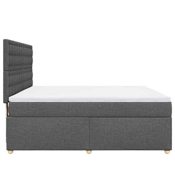 vidaXL Ramsäng med madrass mörkgrå 180x200 cm tyg Grå