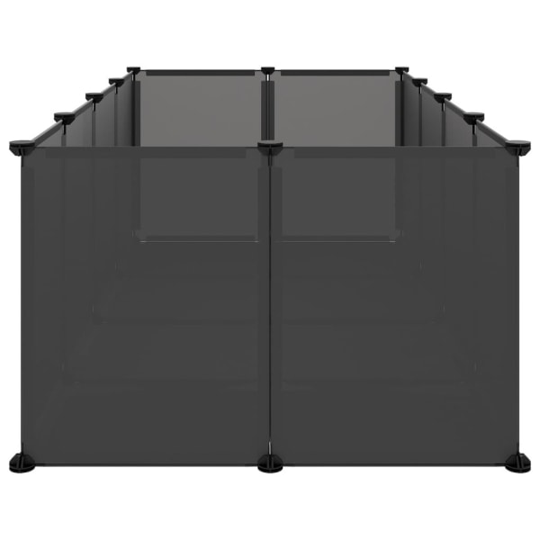 vidaXL Smådjursbur svart 144x74x46,5 cm PP och stål Svart