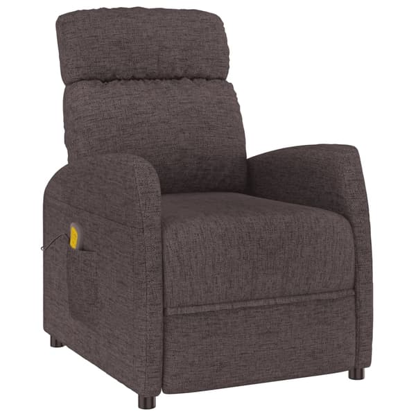 vidaXL Massagefåtölj mörkbrun tyg Brun