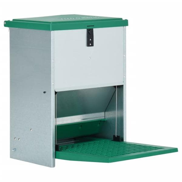 vidaXL Foderautomat för fjäderfä med pedal 12 kg Grön