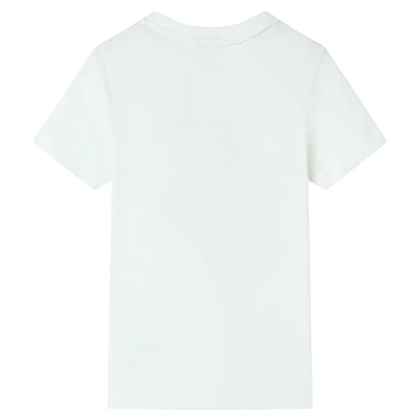 vidaXL T-shirt med korta ärmar för barn ecru 128 Vit
