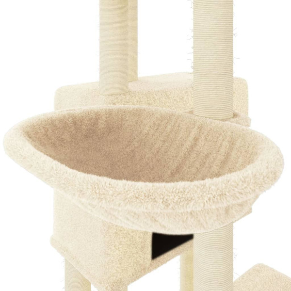 vidaXL Klösträd med sisalpelare gräddvit 122 cm Kräm