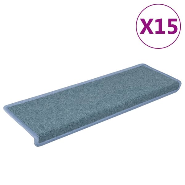 vidaXL Trappstegsmattor 15 st 65x25 cm blå Blå