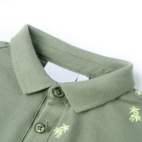 vidaXL Pikétröja för barn khaki 128 Grön