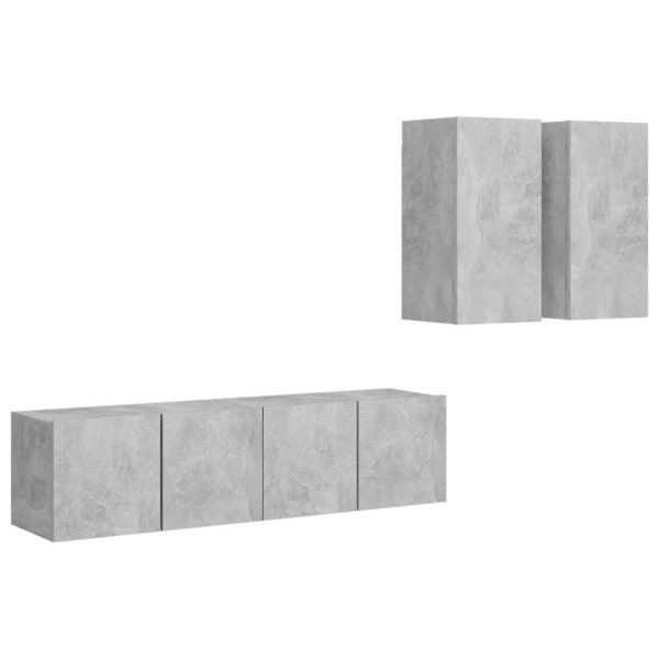 vidaXL TV-skåp 4 delar betonggrå konstruerat trä grå