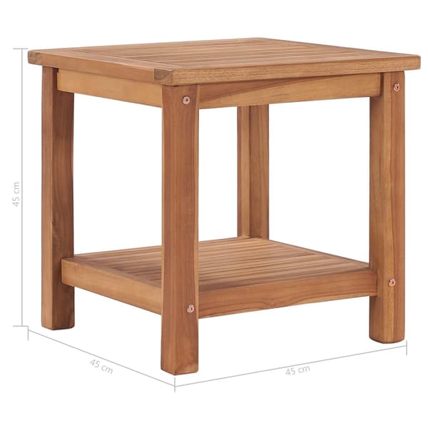 vidaXL Soffbord 45x45x45 cm massiv teak Brun