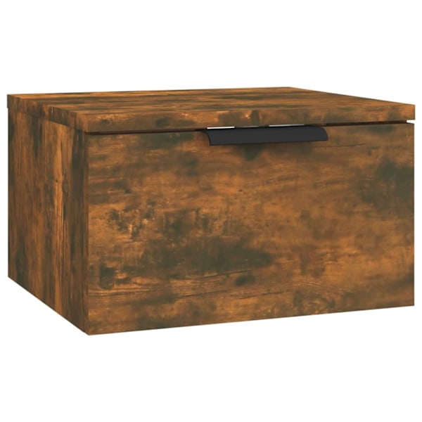 vidaXL Väggmonterat sängbord rökfärgad ek 34x30x20 cm Brun