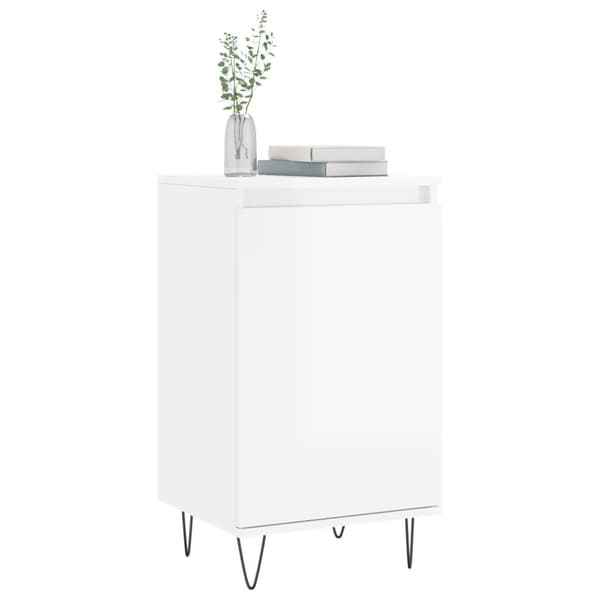 vidaXL Byrå vit högglans 40x35x70 cm konstruerat trä Grå