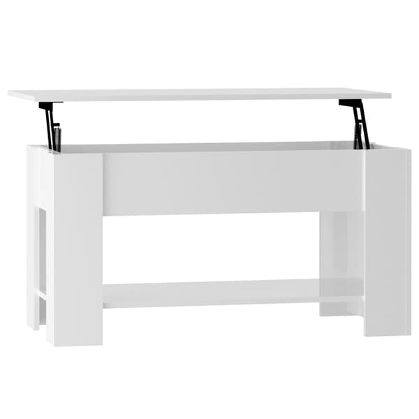 vidaXL Soffbord vit högglans 101x49x52 cm konstruerat trä Vit