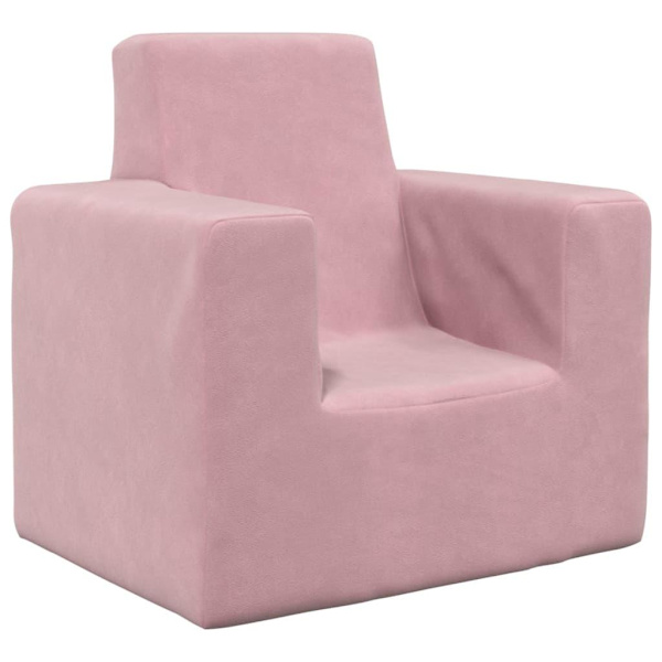 vidaXL Barnsoffa rosa mjuk plysch Rosa