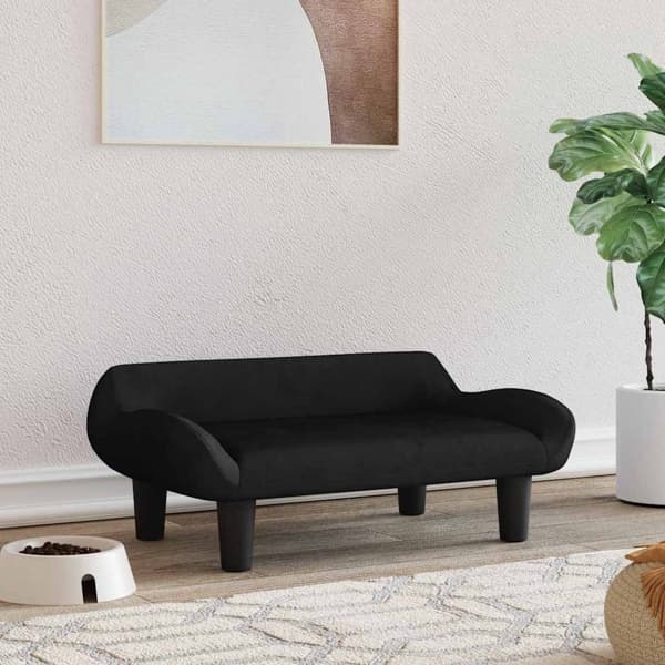 vidaXL Hundbädd svart 70x40x24 cm sammet art