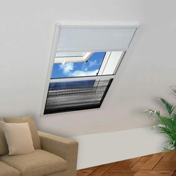 vidaXL Insektsnät plissé till fönster 160 x 80 cm med solskydd Svart