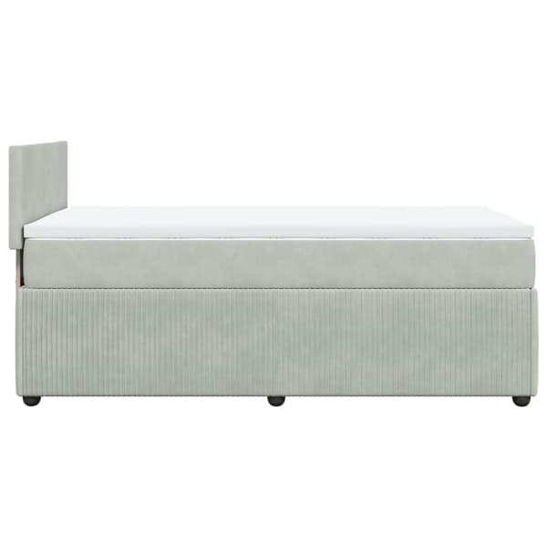 vidaXL Ramsäng med madrass ljusgrå 80x200 cm sammet Grå