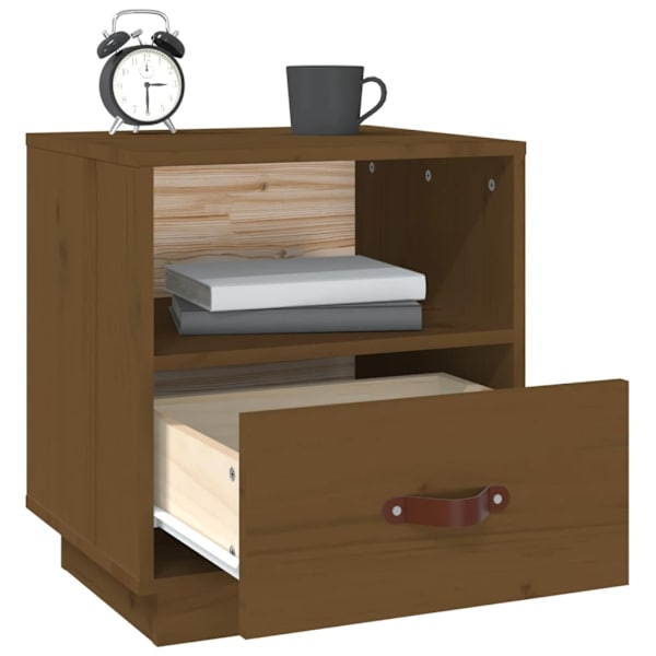 vidaXL Sängbord 2 st honungsbrun 40x34x45 cm massiv furu Brun